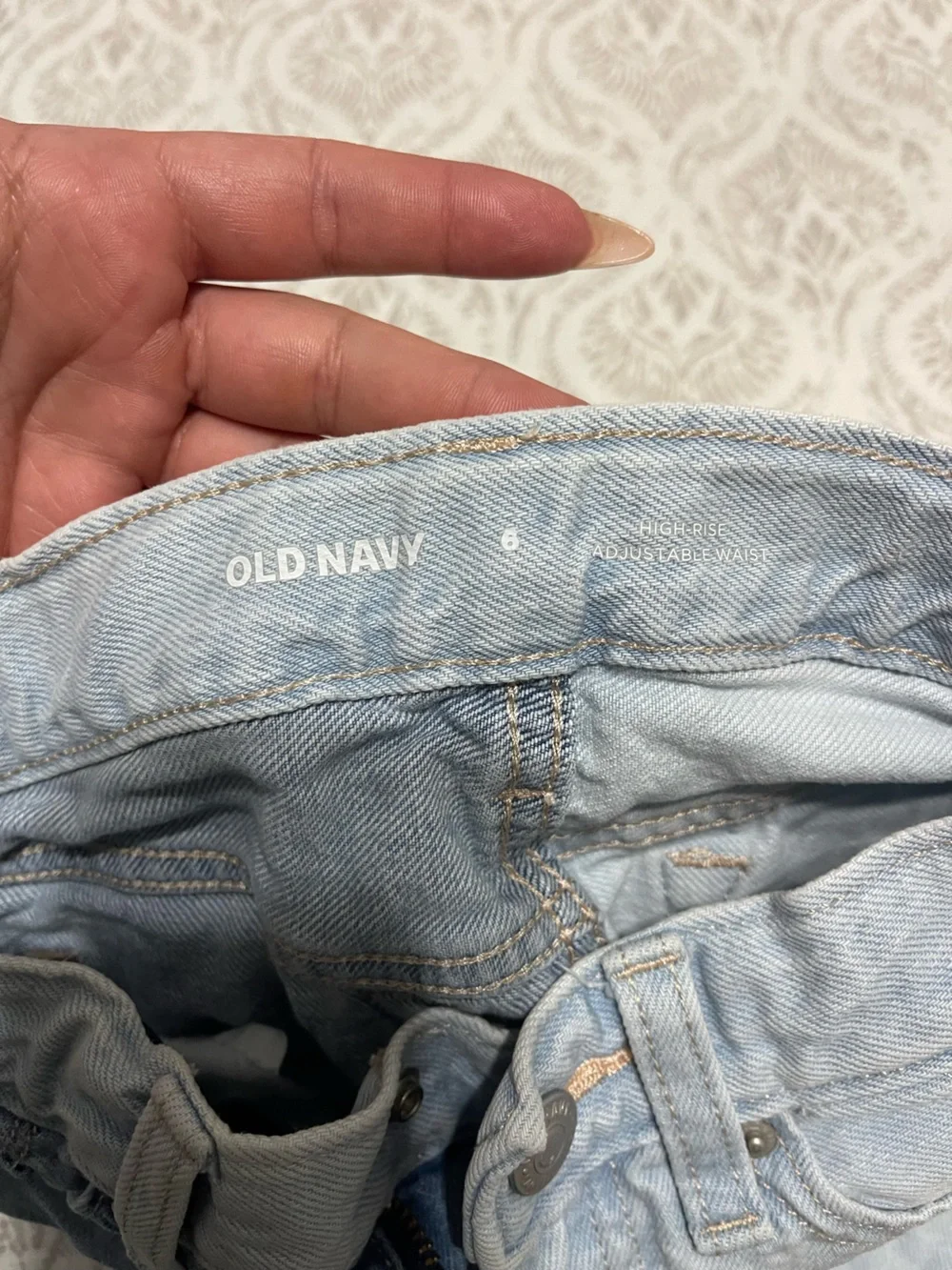 Old Navy Two-Tone Light and Medium Blue Denim Shorts